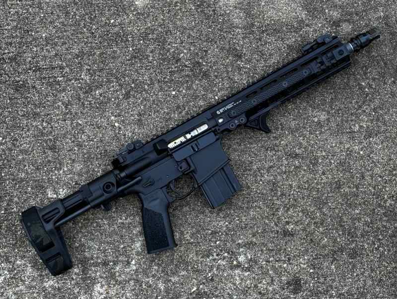 AR Pistol 11.3” 6.8mm SPC Geissele set .120rd Ammo