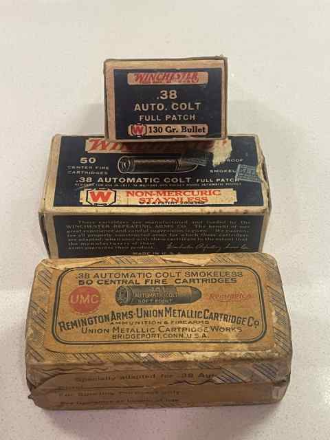 Rare 1920&#039;s-1930&#039;s 150rds of .38 Auto Colt Ammo