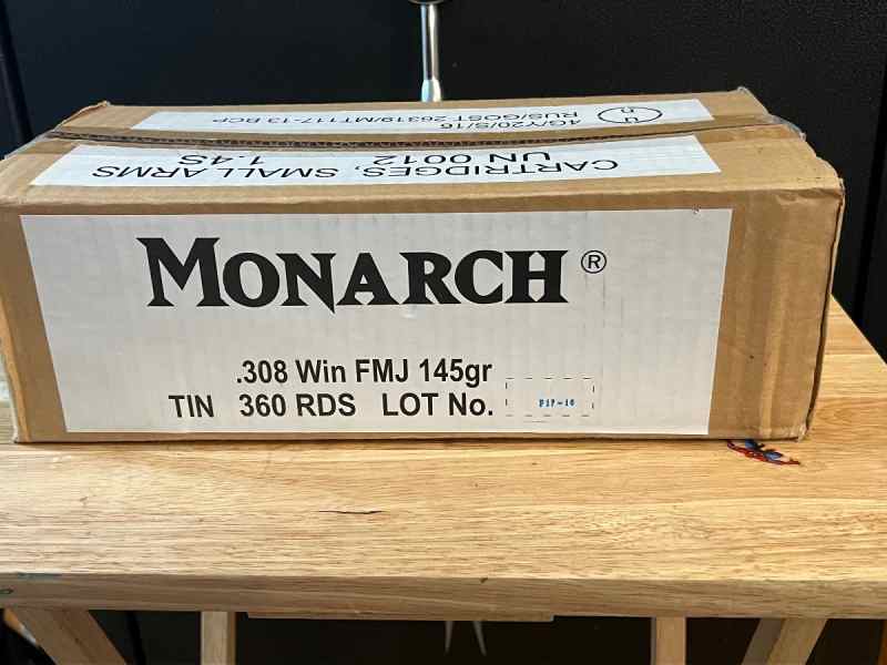 Monarch .308 Win FMJ 145 gr Sold