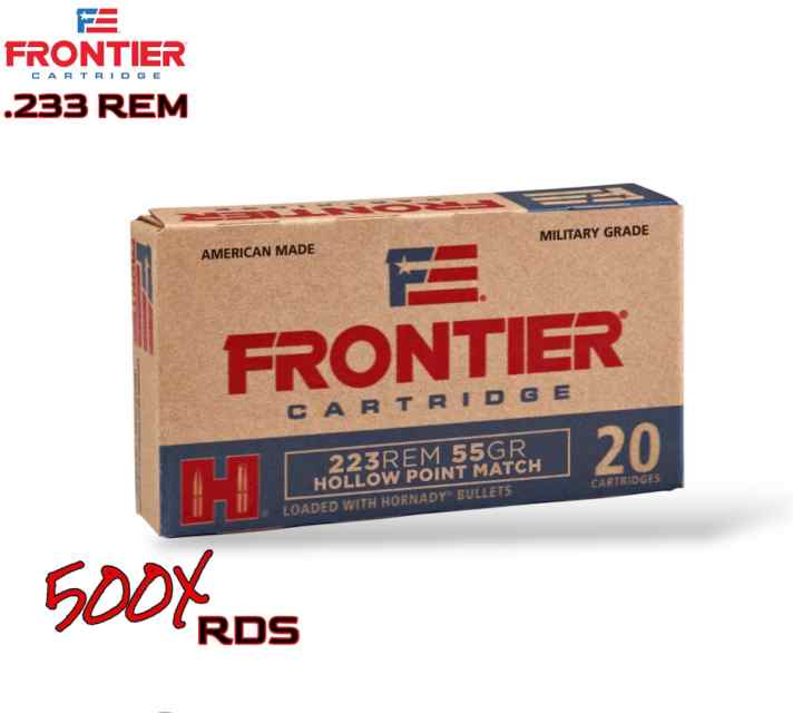 Frontier .223 Rem 55 Grain Boat Tail HP - 500Rds