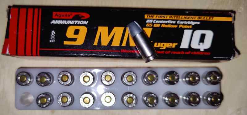 Aquila 9mm IQ ammo