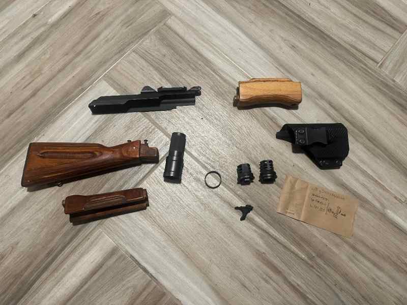 Ak/draco accessories , JMac muzzle , glock holster