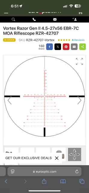 Vortex Razor Gen || 4.5-27x56 EBR-7C MOA Riflescop