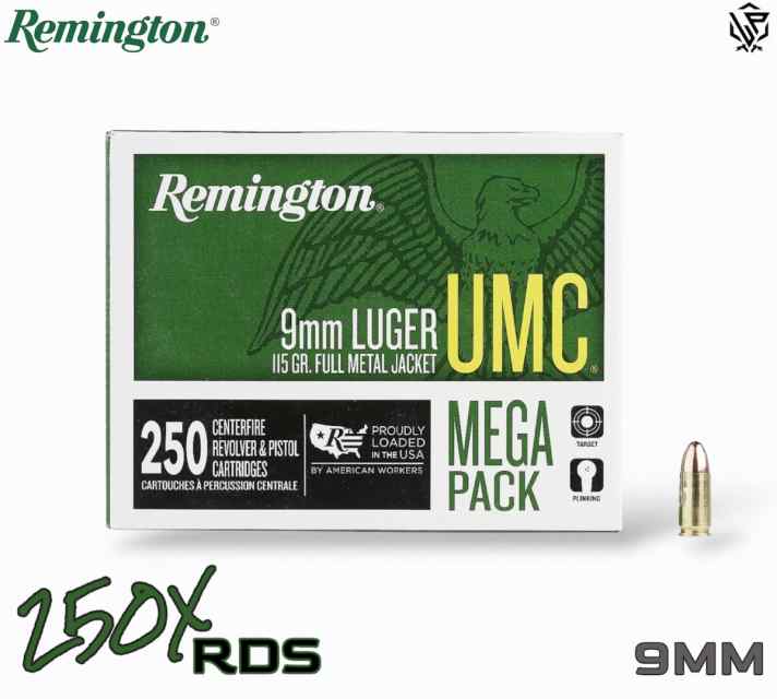 Remington UMC 9mm Luger 115gr FMJ - 250Rds