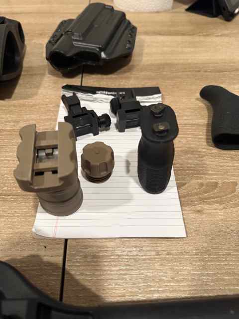 Ar parts/holsters/grips/ front and rear sights 