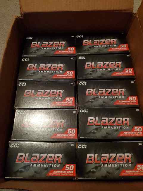 1100 rounds 9mm 115 gr CCI Blazer ammo