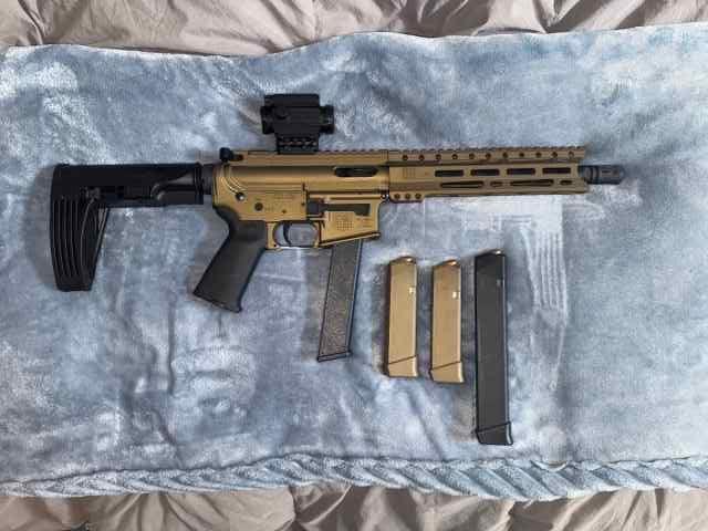 AR9 Pistol w/ red dot and mags