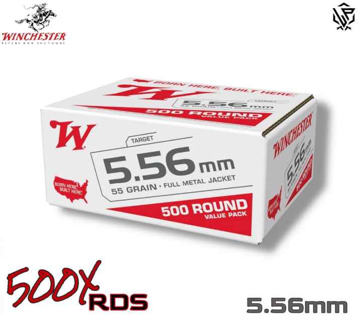 Winchester USA 5.56mm 55-Grain FMJ - 500Rds