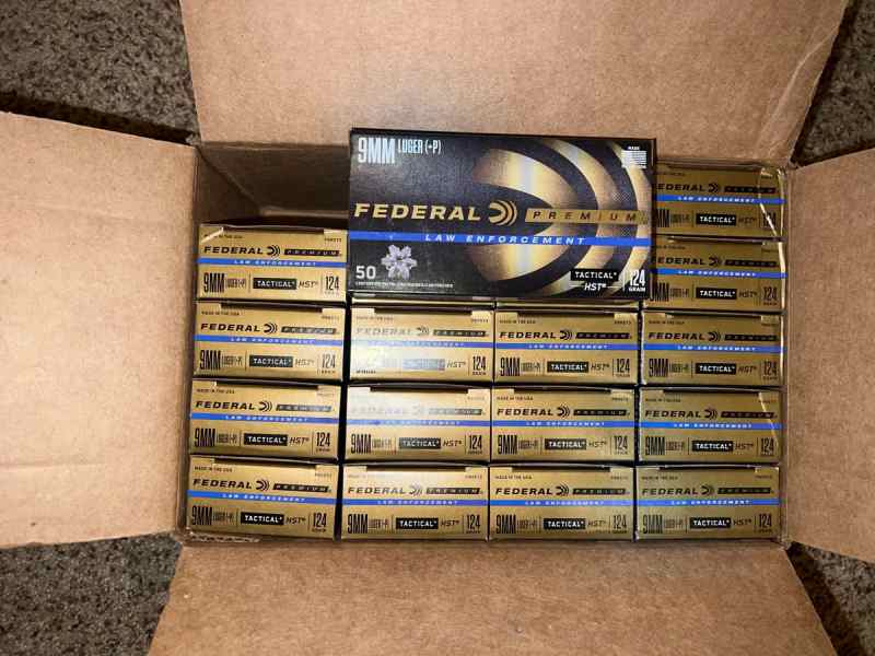 Federal HST 9mm 124 Grain +P Ammo P9HST3