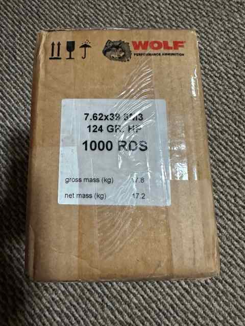1000rds Wolf 7.62x39 HP Sealed Case