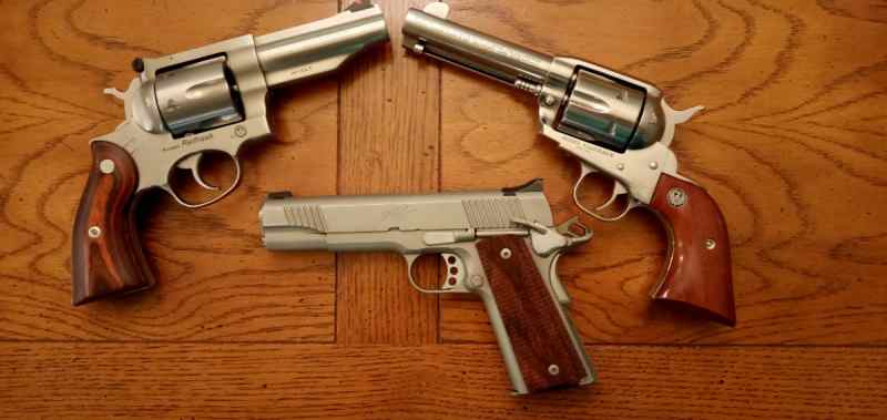 Gotta part with Rugers... Vaquero and Redhawk .45s