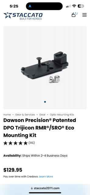 Dawson precision plate staccato holosun eps 507k