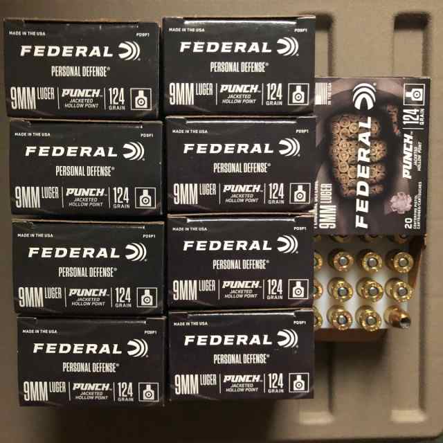 Federal 9mm PUNCH 124gr JHP 9 boxes