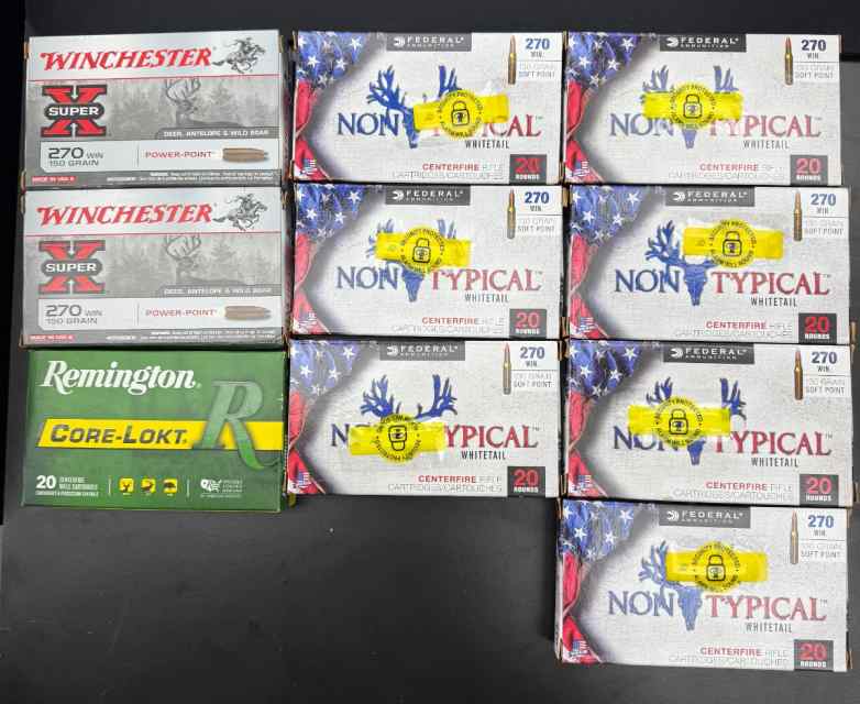 270 WIN. 200 ROUNDS. 10 BOXES, 20 ROUNDS EACH