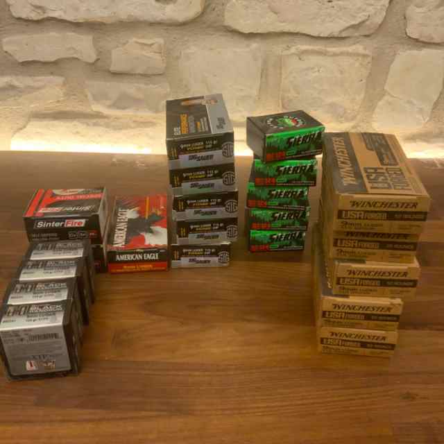 9mm ammo, various manufacturers, 750 rounds