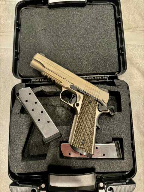 New Sig Sauer Nickel PVD 1911 with two magazines