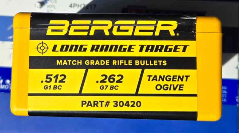 700 Berger .308 cal 175gr Long Rang BT bullets