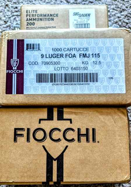 2k of  Fiocchi and Sig Sauer  9mm ammo - no trade