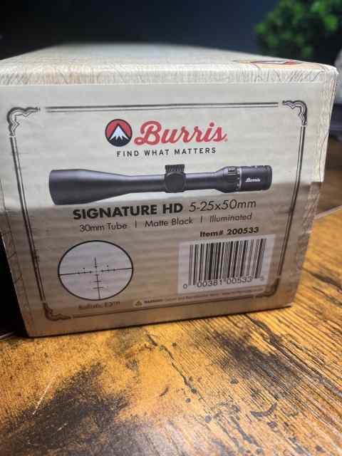 New Burris Signature HD 5-25X50MM Illum. Scope