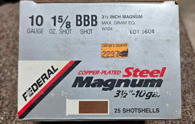 Federal Steel Shotshells 10ga 3-1/2" 1-5/8oz