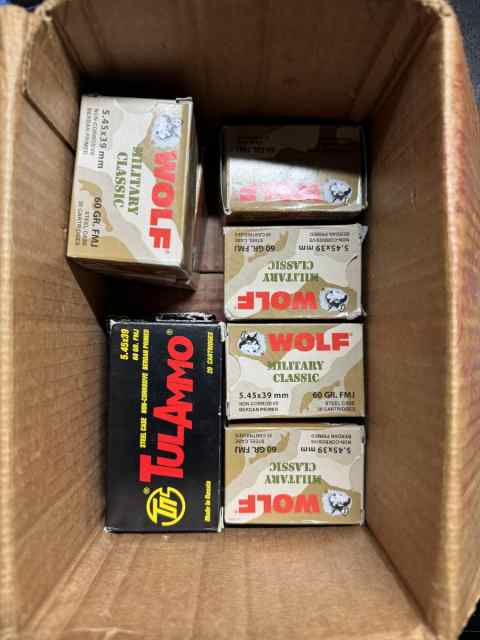 5.45 Ammo and ak74 parts lot
