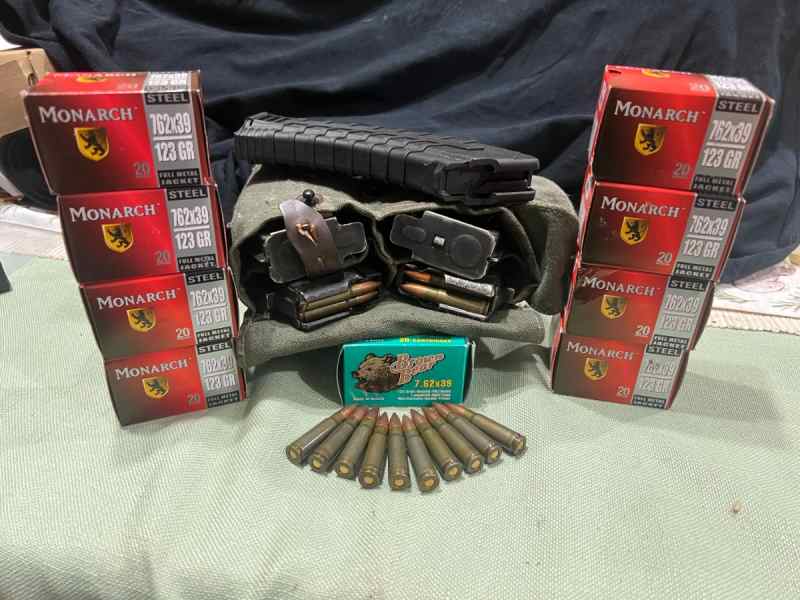 7.62x39 - 310 rounds and 5 AK mags