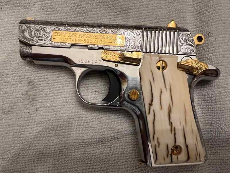 Colt Mustang SS Engraved With Gold Accents &amp; Ivory