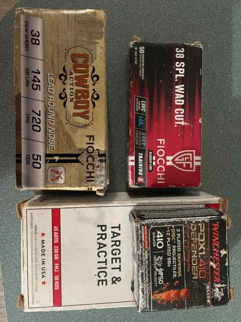 38 spl 38 short 410 and 45acp