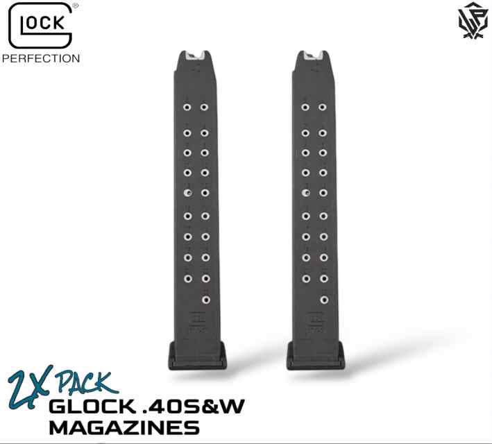 2X PK - OEM Glock .40S&W Magazines - Black 