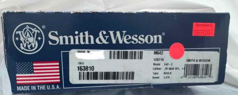 Smith &amp; Wesson 642 Airweight .38 Special 1.9&quot; Barr