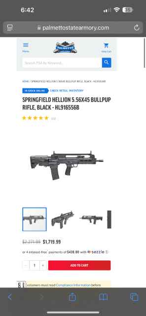 SPRINGFIELD HELLION 5.56/.223 NATO BULLPUP