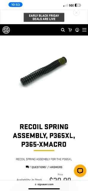 Looking to buy recoil spring assembly for P365xl