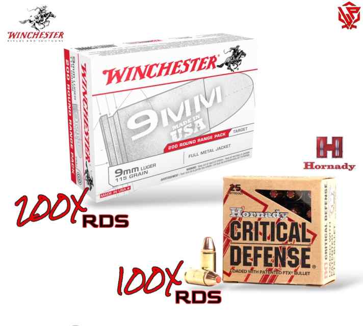 Winchester 9mm 115gr-200Rds + Hornandy HP