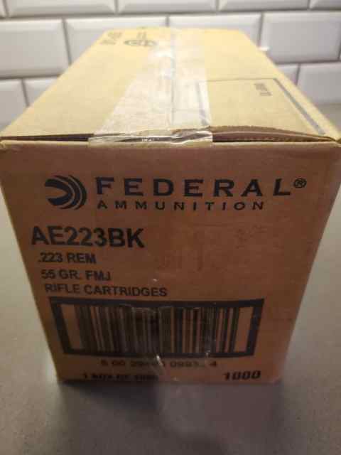 1000 rnds .223 Federal American Eagle, 55gr FMJ