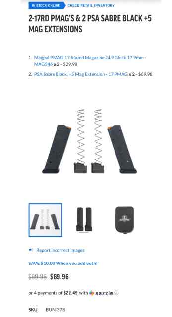 2-17RD PMAG&#039;S &amp;SABRE BLACK +5 MAG EXTENSION