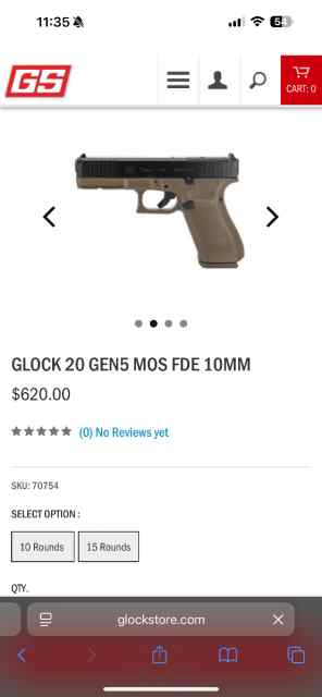 Looking for Glock 20 gen 5 mos FDE