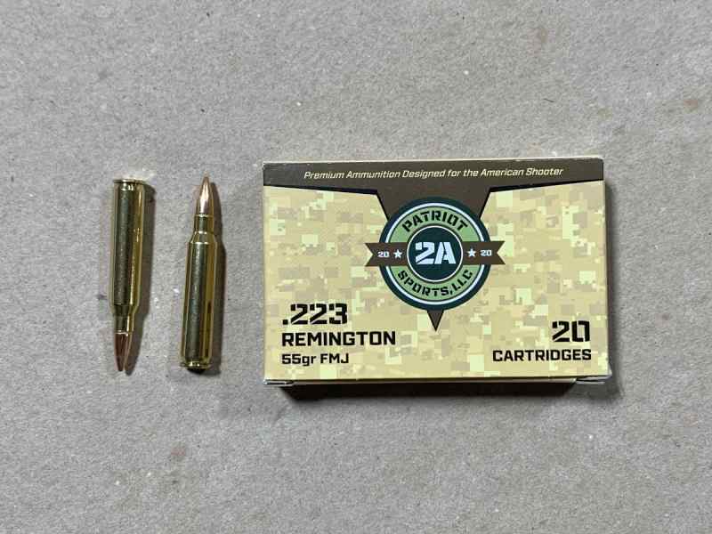  Patriot Sports 223 rem 55gr fmj 1000ct more sizes