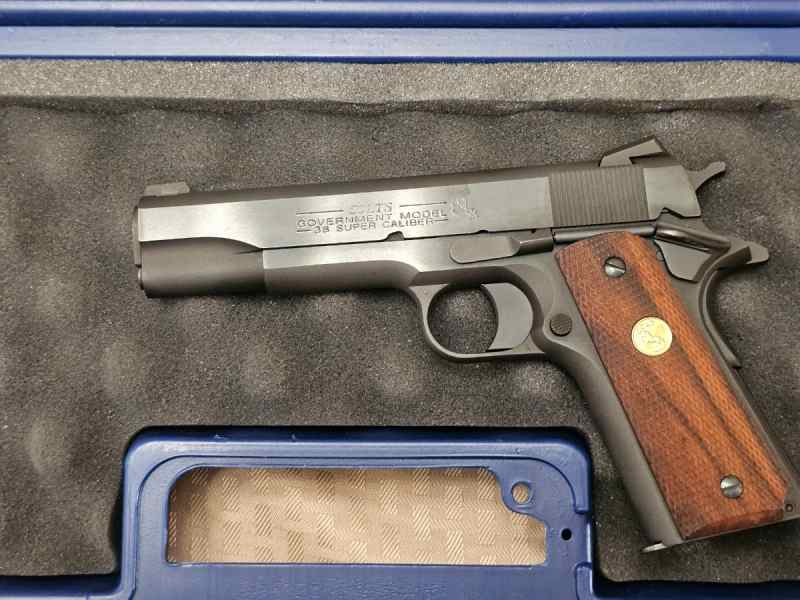 Like New Colt 38 Super 5&quot; Blue Finish Talon 