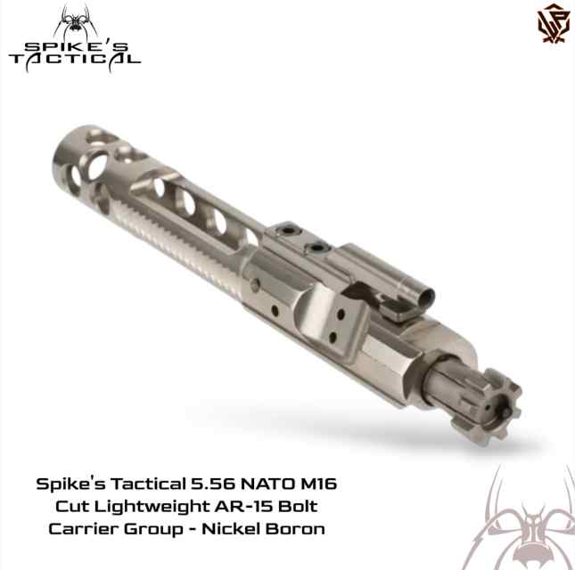 (+$225) Spike's Tactical 5.56 NATO M16 Cut Lightweight AR-15 Bolt Carrier Group - Nickel Boron