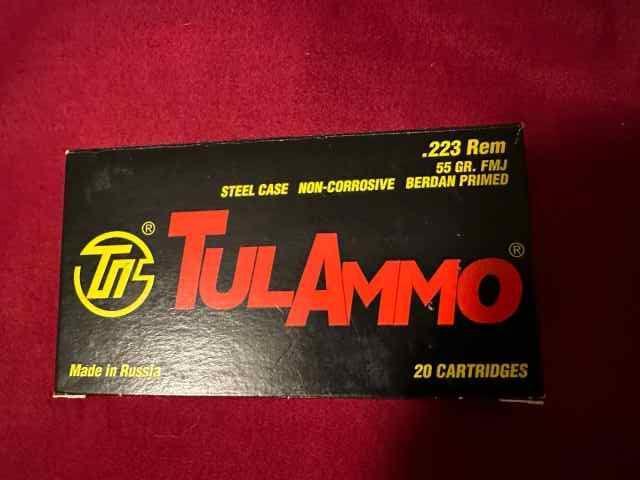 Tula .223 Rem 55gr FMJ Steel Case Ammo - 1000 Rnds