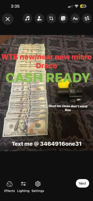 WTB micro Draco cash ready 