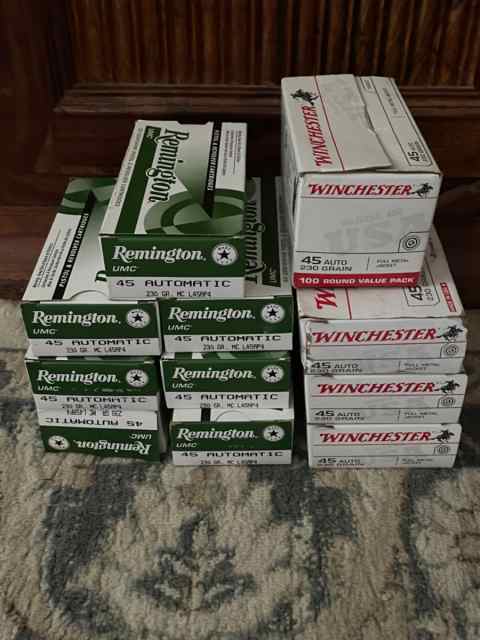 600 Rounds 45 ACP FMJ Remington/Winchester